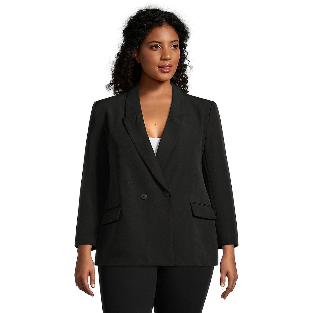 Plus Oversized Double-Breasted Blazer