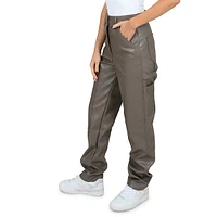 Vegan Leather Cargo Pants