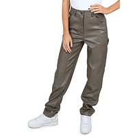 Vegan Leather Cargo Pants