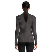 Mitered Rib Mockneck Sweater