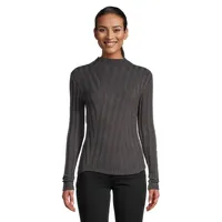Mitered Rib Mockneck Sweater