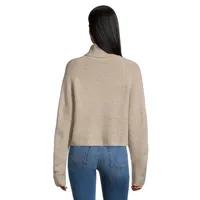 Melange Knit Soft Touch Cropped Turtleneck