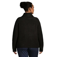 Plus Turtleneck Raglan-Sleeve Crop Sweater