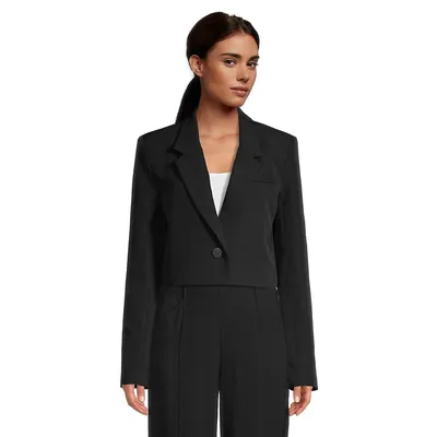 Cropped Single-Breasted Blazer