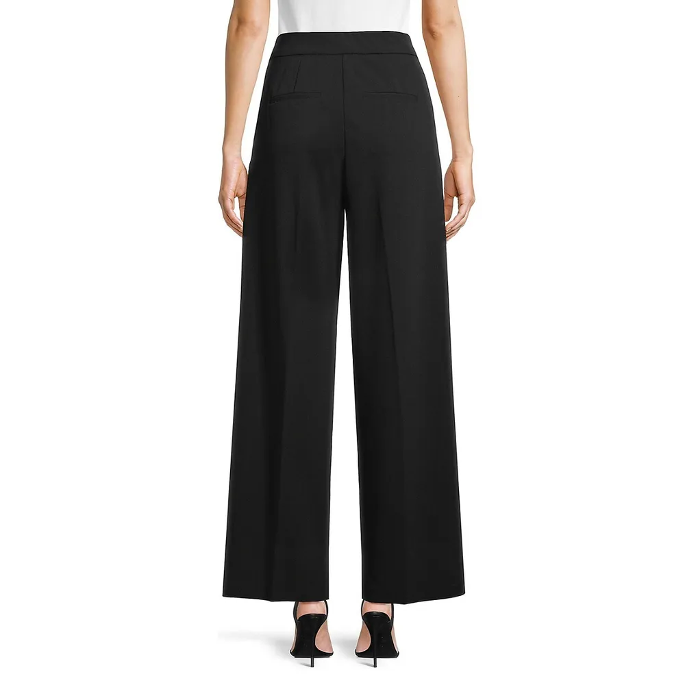 Wide-Leg Crepe Pants