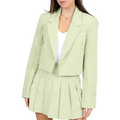 Cropped Single-Breasted Blazer