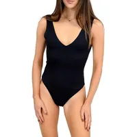 Double V-Neck Sleeveless Bodysuit