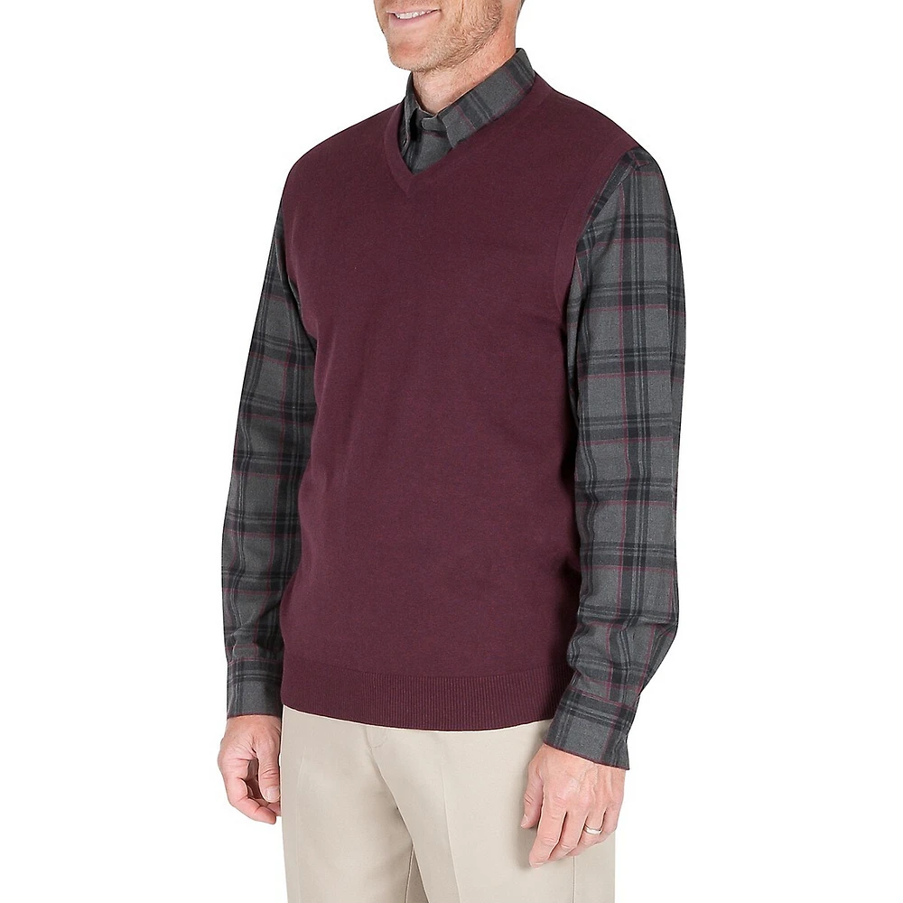 V-Neck Cotton Sweater Vest