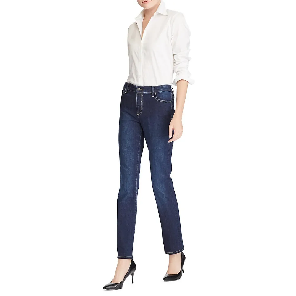 Premier Mid-Rise Slim Straight Jeans