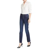 Premier Mid-Rise Slim Straight Jeans