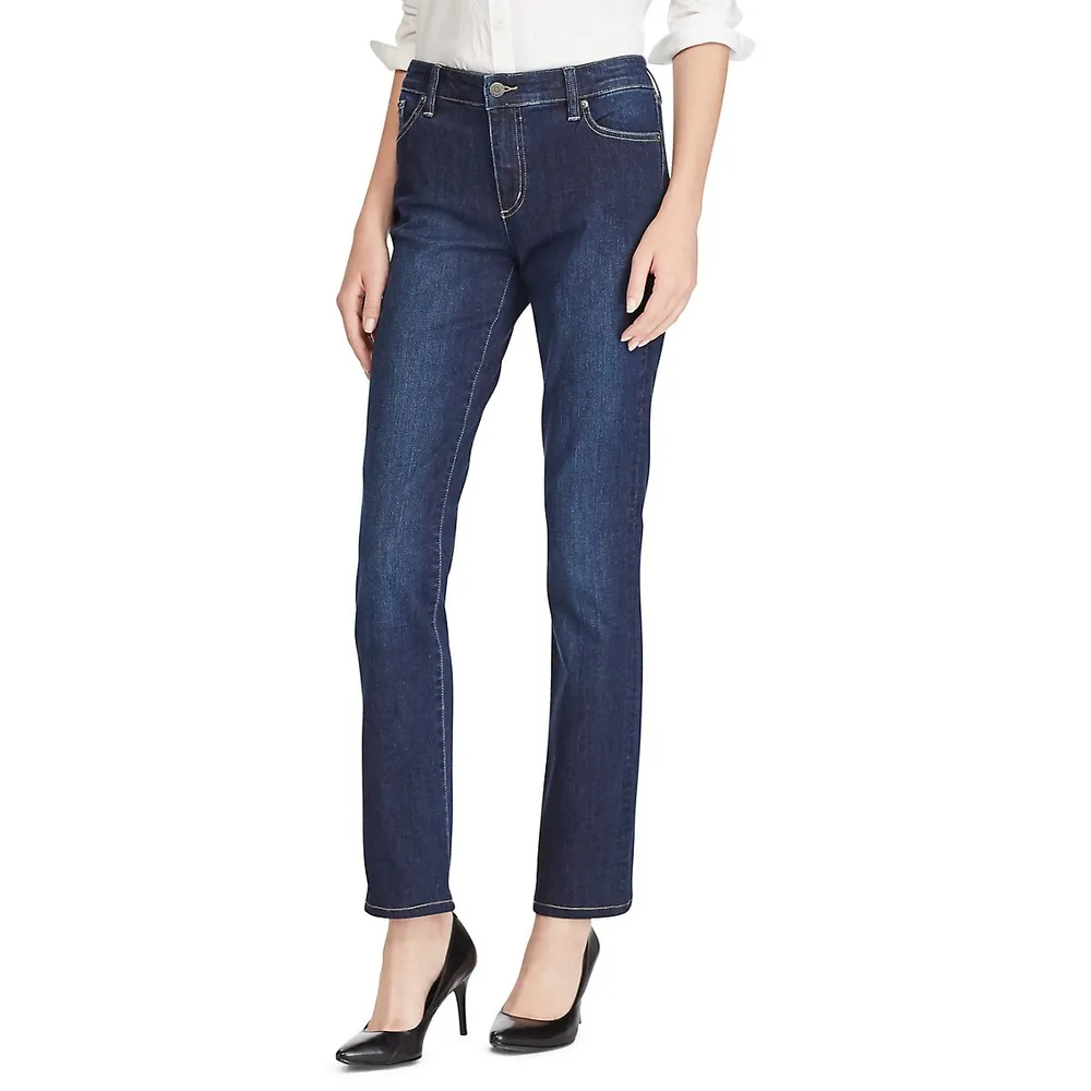 Premier Mid-Rise Slim Straight Jeans