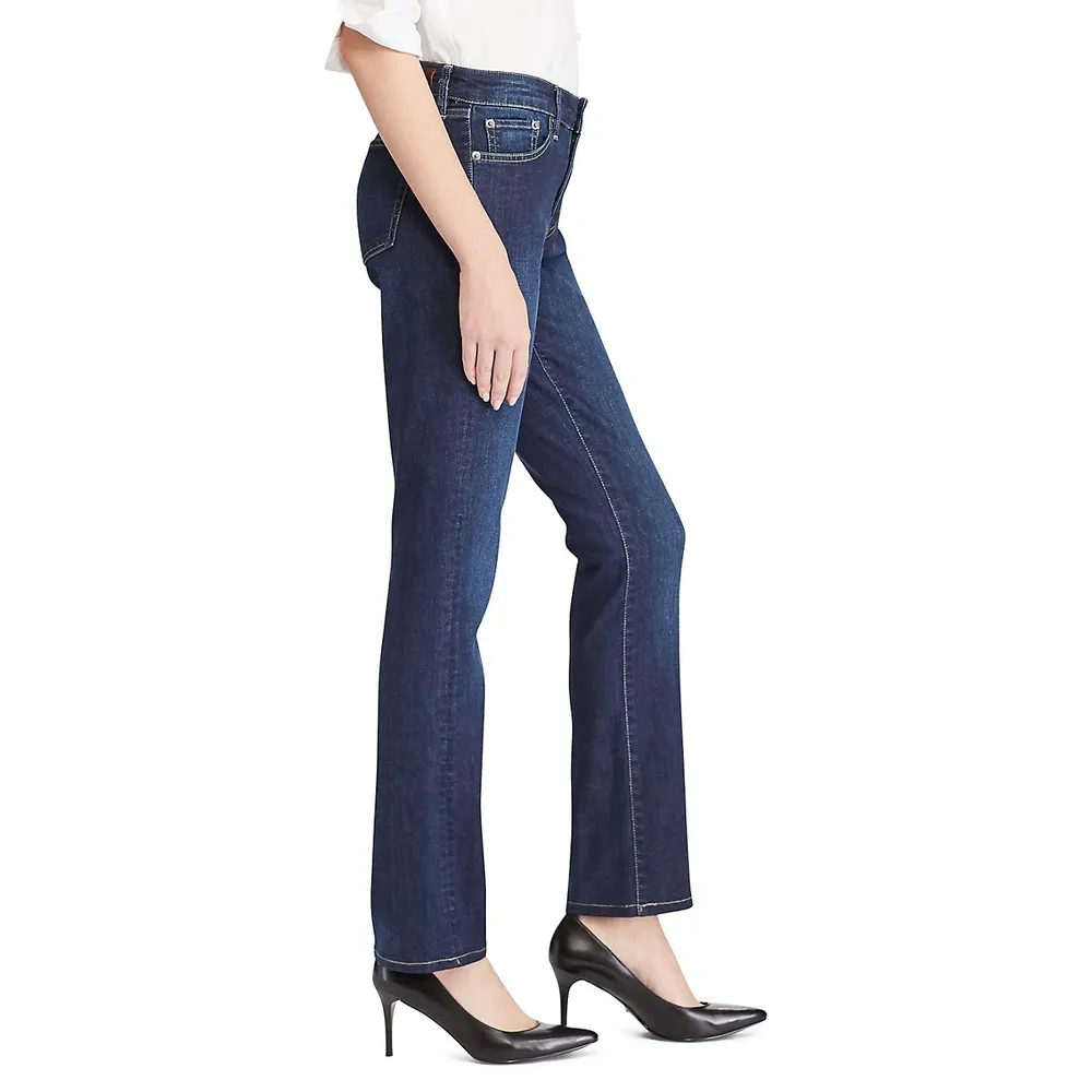 Premier Mid-Rise Slim Straight Jeans