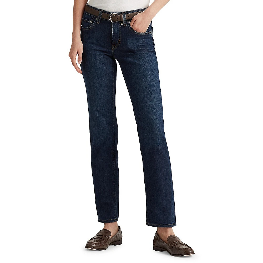 Dark-Wash Modern Straight Curvy Jeans