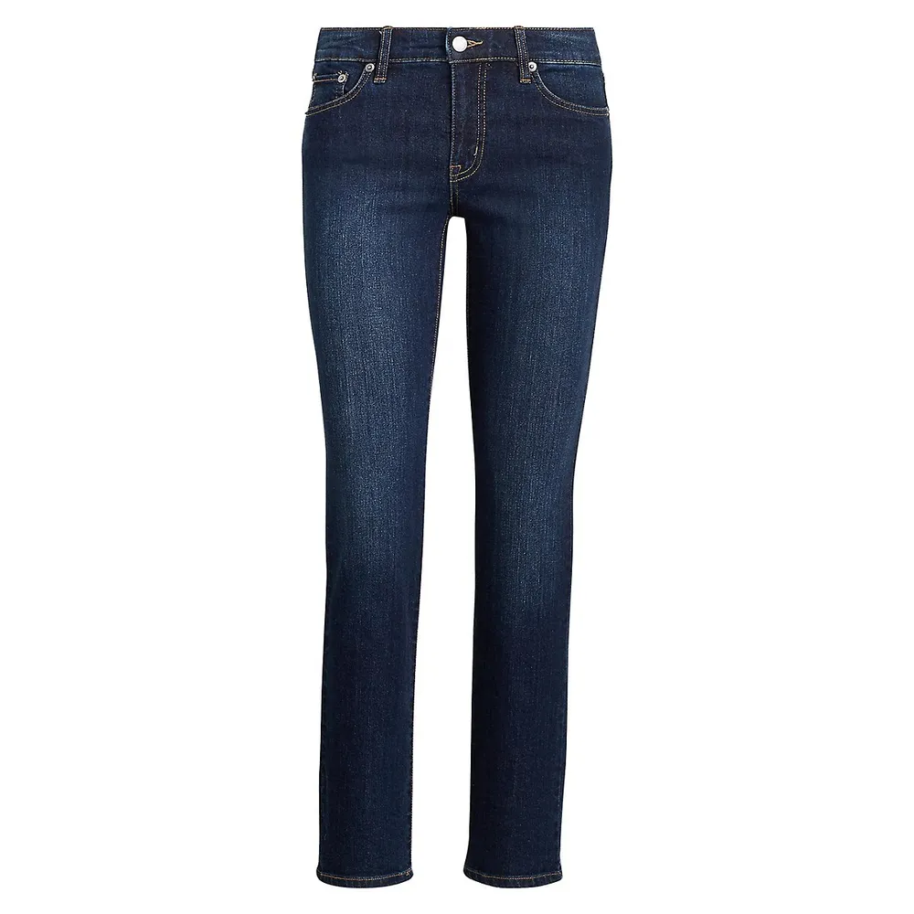 Dark-Wash Modern Straight Curvy Jeans