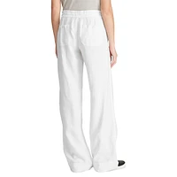 Wide-Leg Mid-Rise Linen Pants