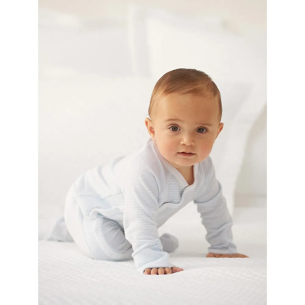 Baby Boy's Striped Organic Cotton Footed Coverall