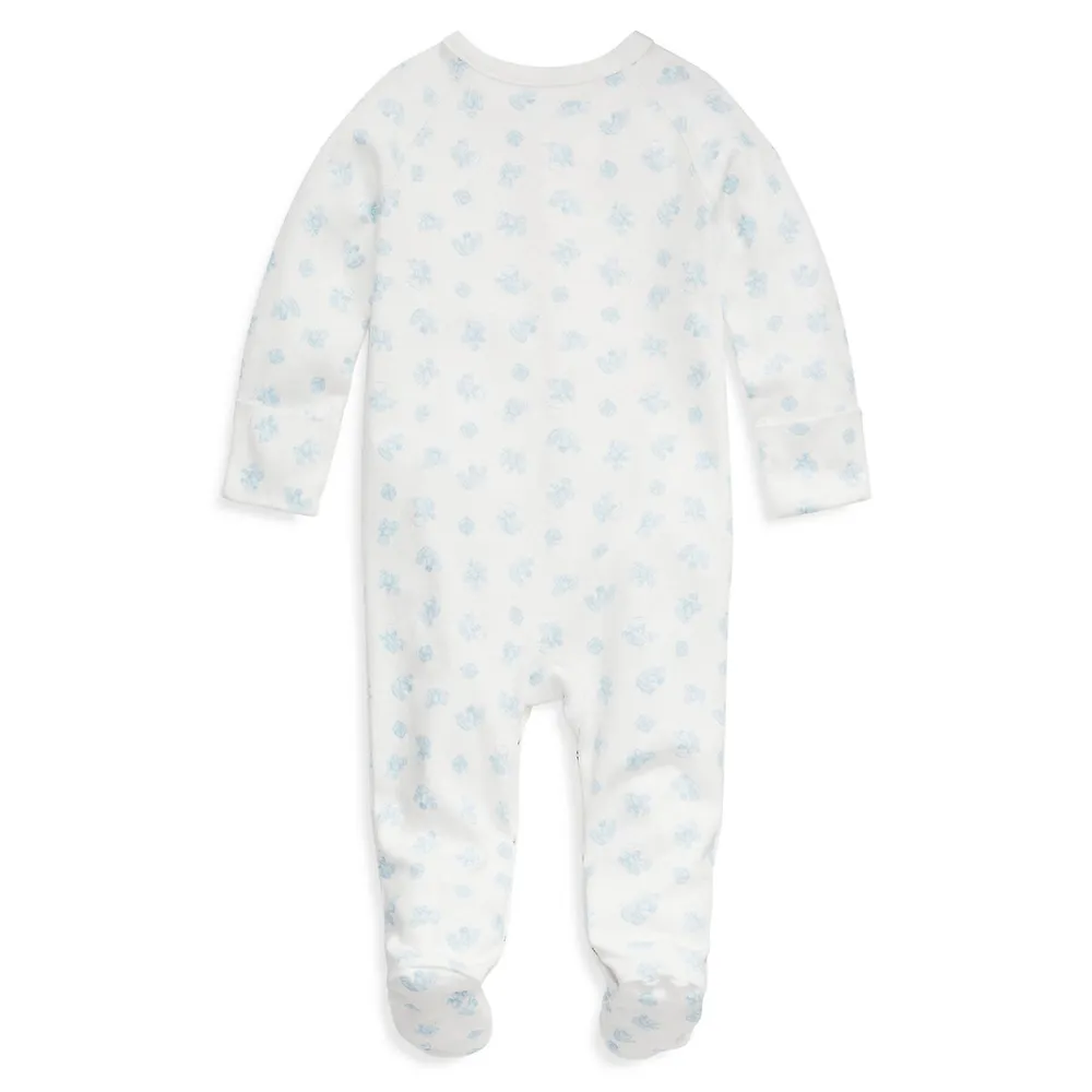 Baby Boy's Printed Organic Cotton Footed Coverall
