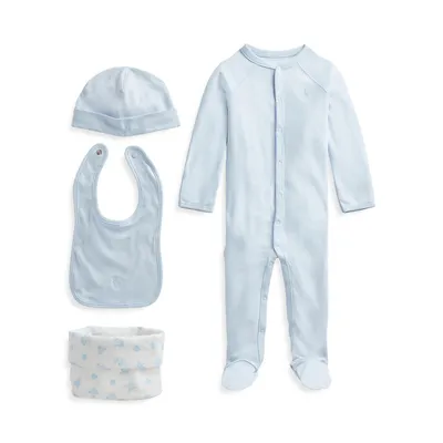 Baby Boy's Organic Cotton 4-Piece Gift Set