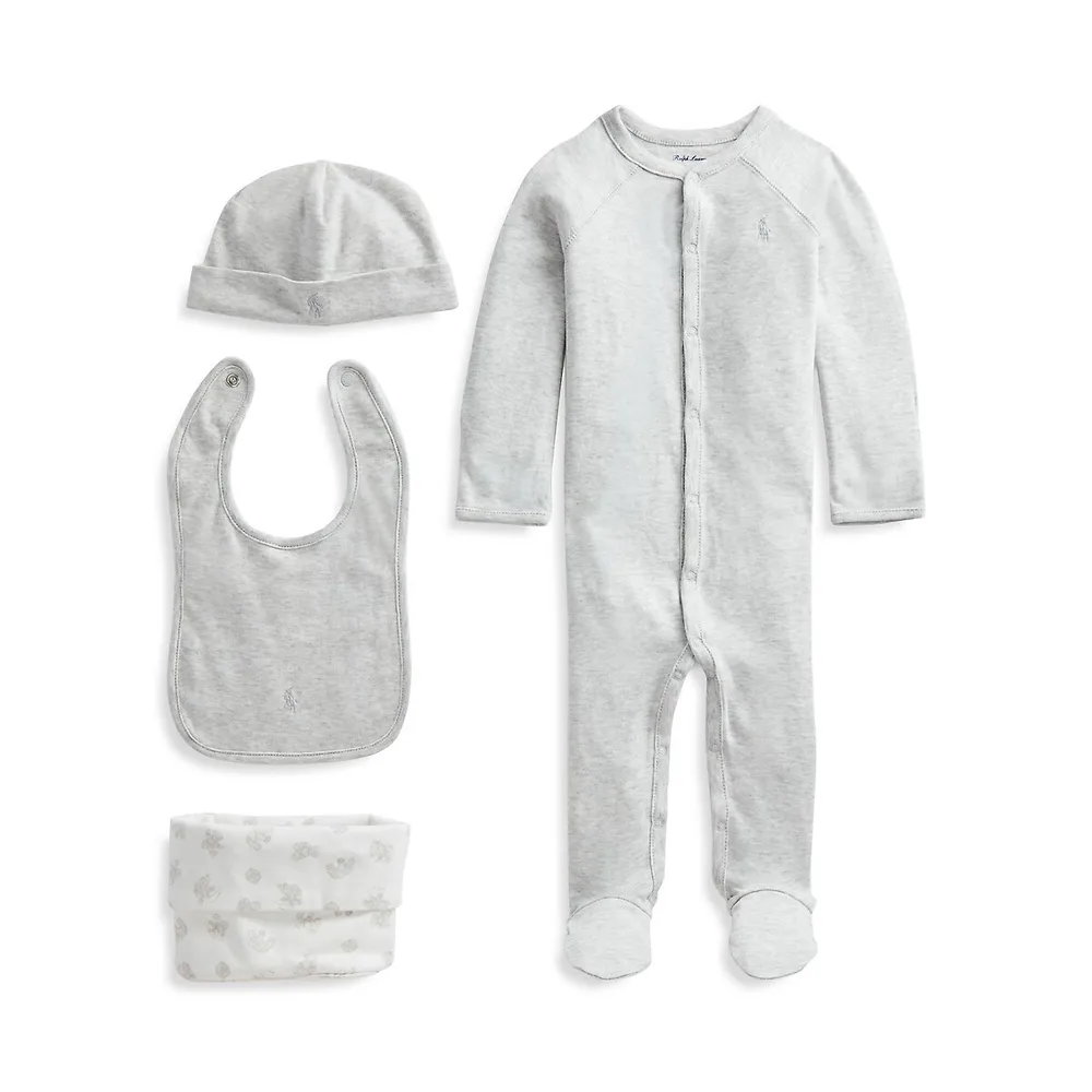 Baby Boy's Organic Cotton 4-piece Gift Set