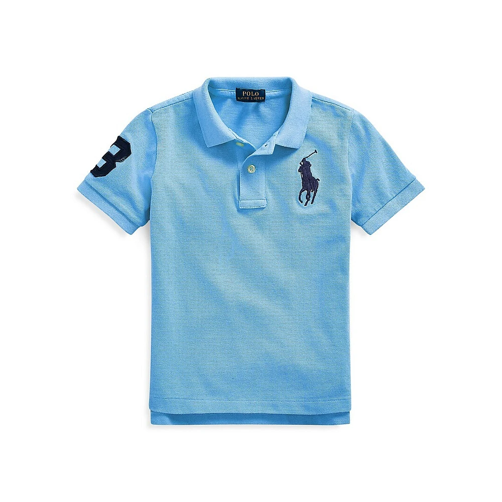 Boy's Big Pony Cotton Mesh Polo Shirt