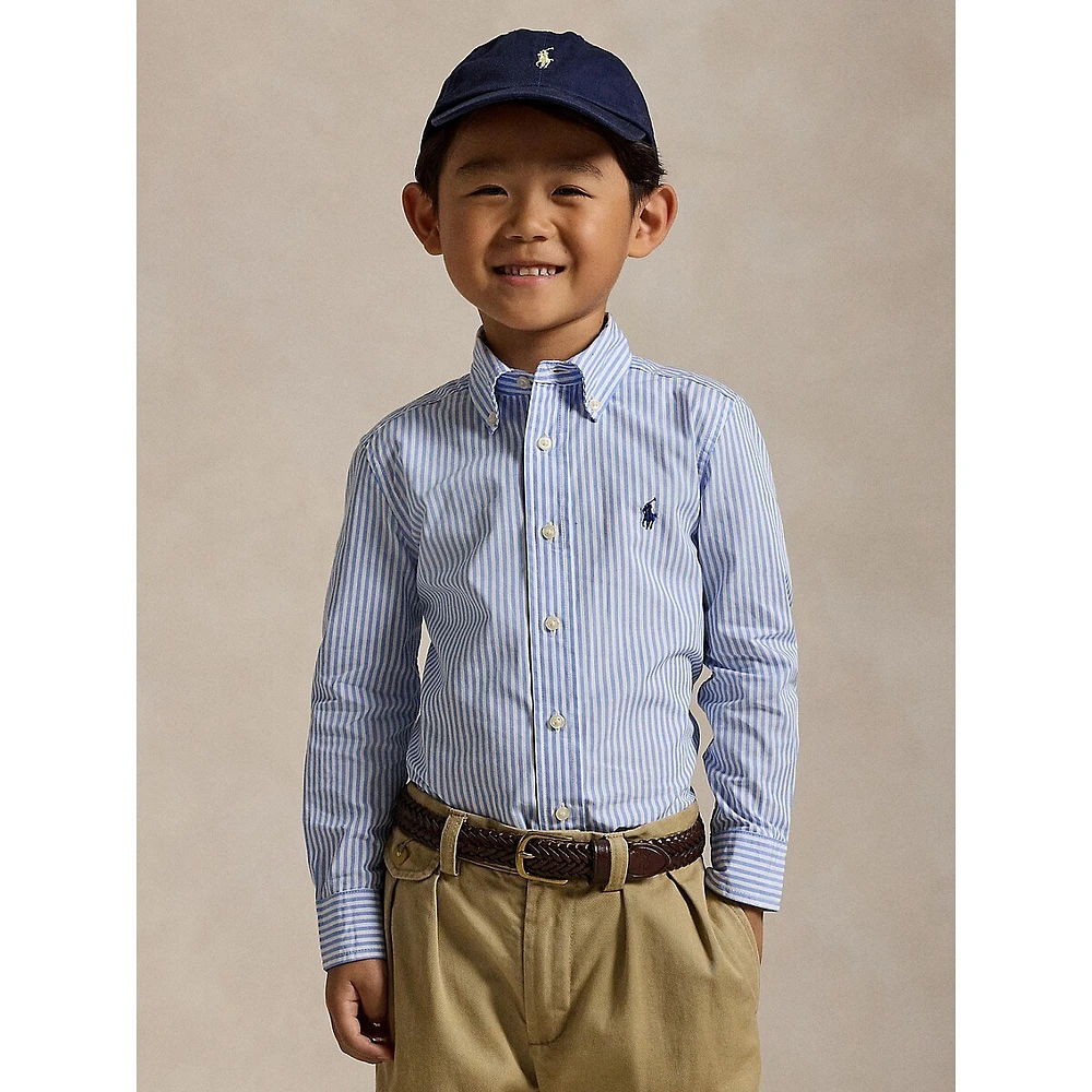 Little Boy's Striped Cotton Poplin Shirt