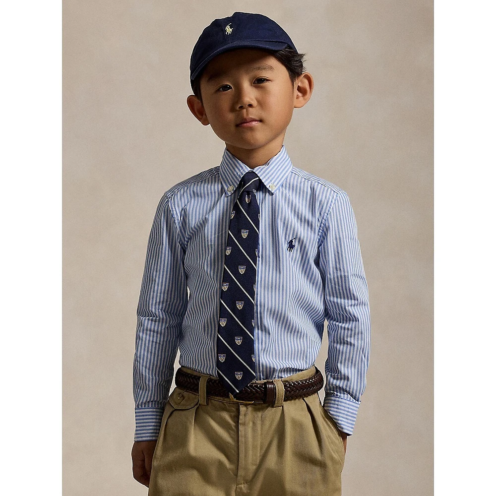 Little Boy's Striped Cotton Poplin Shirt