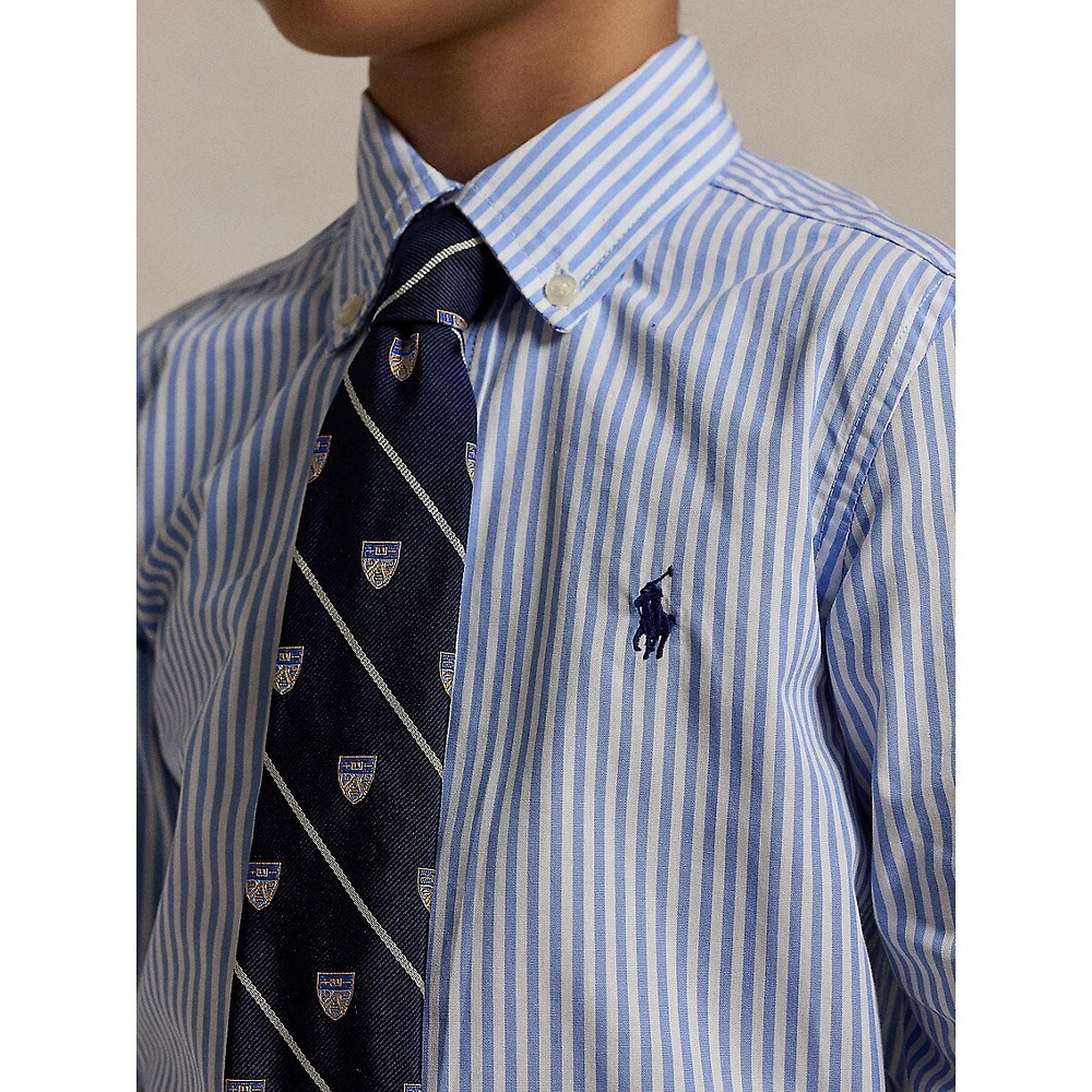 Little Boy's Striped Cotton Poplin Shirt