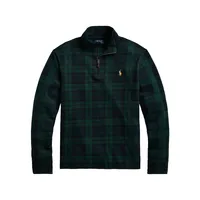 Plaid Pullover Quarter-Zip Top