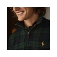 Plaid Pullover Quarter-Zip Top