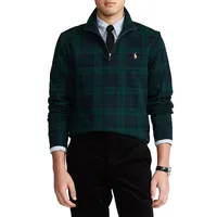 Plaid Pullover Quarter-Zip Top