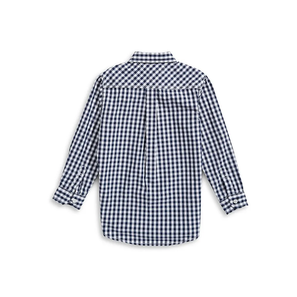 Boy's Checkered Button-Down Shirt