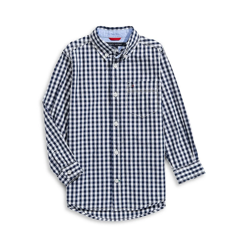 Boy's Checkered Button-Down Shirt