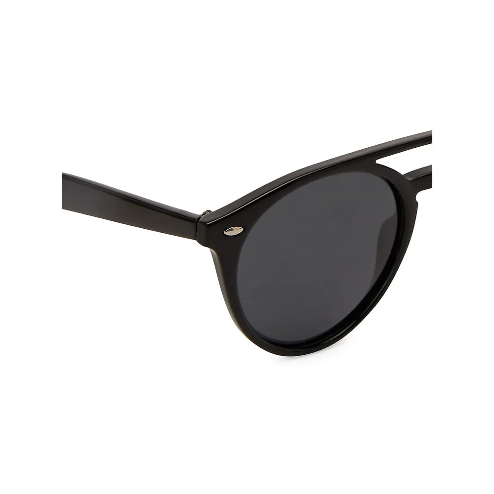 Lin 51MM Round Top-Bar Sunglasses