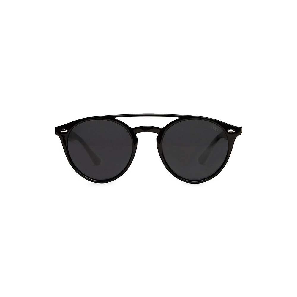 Lin 51MM Round Top-Bar Sunglasses