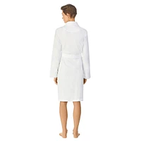 Short Shawl Collar Robe With Quilted And Cuffs