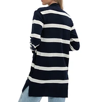 Relaxed-Fit Striped Longline Cardigan
