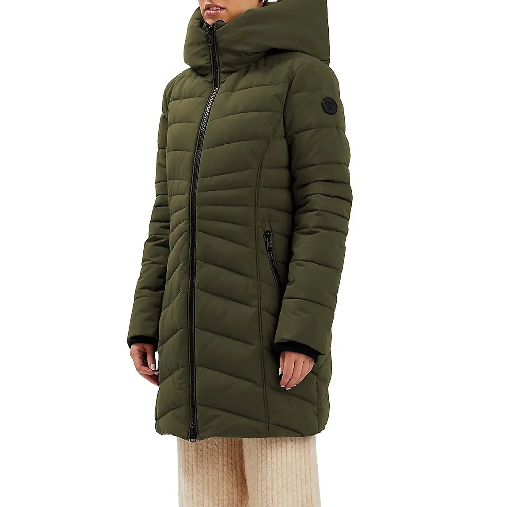 Eco Down-Alernative Chevron-Quilted Jacket