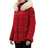 Eco-Down Quilted and Faux Fur-Trim Winter Jacket