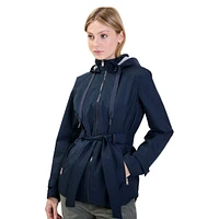 Hooded Belted Rain Jacket