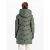Manteau à capuche matelassé chevrons