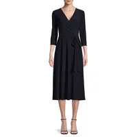 Surplice Belted Jersey Dress