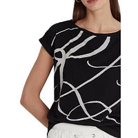 LRL-Monogram ​Logo-Print Top