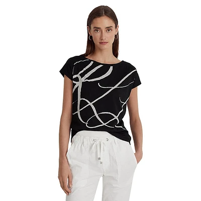 LRL-Monogram ​Logo-Print Top