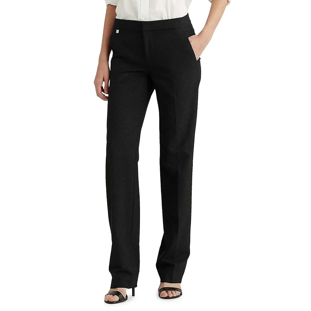 Flat-Front Straight Pants