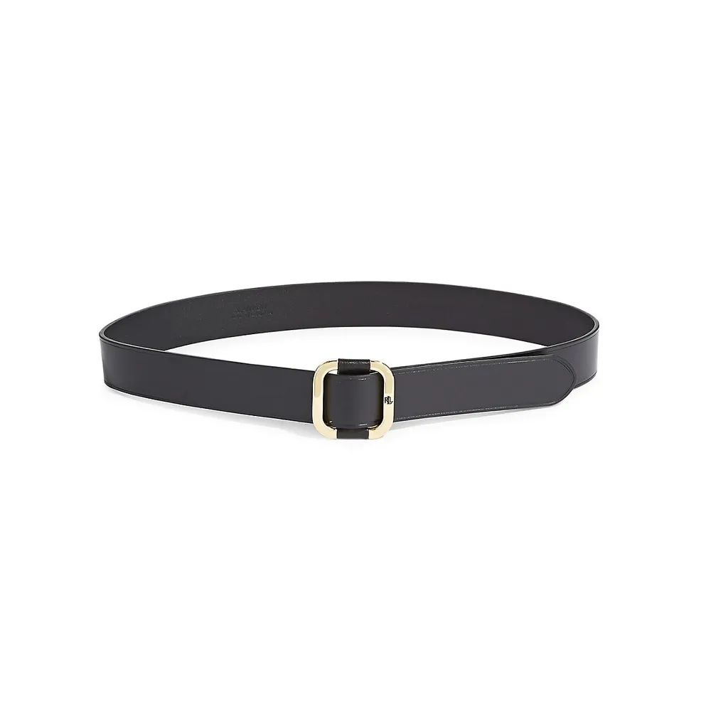 Ceinture en cuir raffiné à boucle carrée