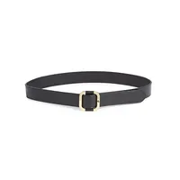 Refined Leather Square Buckle Belt