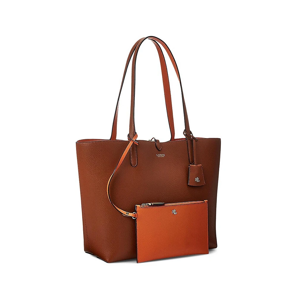 Medium Faux Leather Reversible Tote