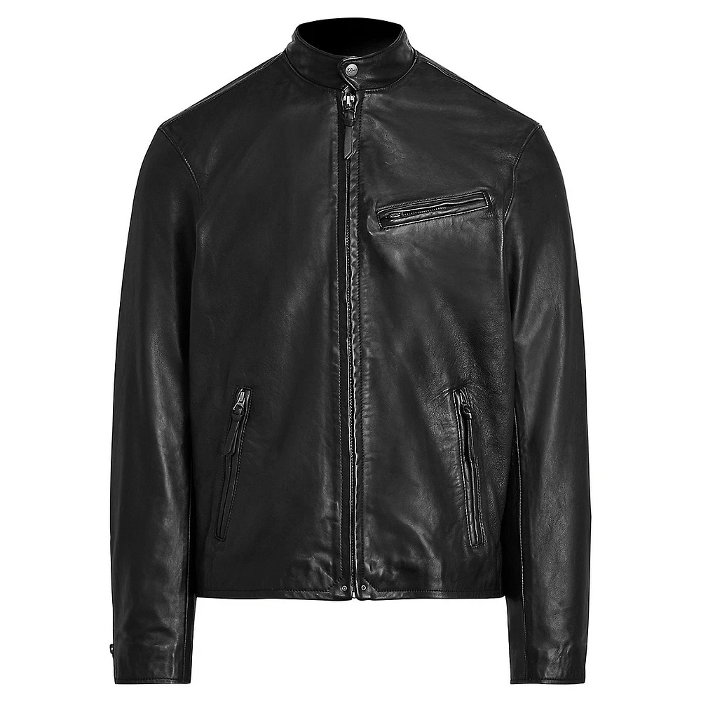 Cafe Racer Leather Jacket