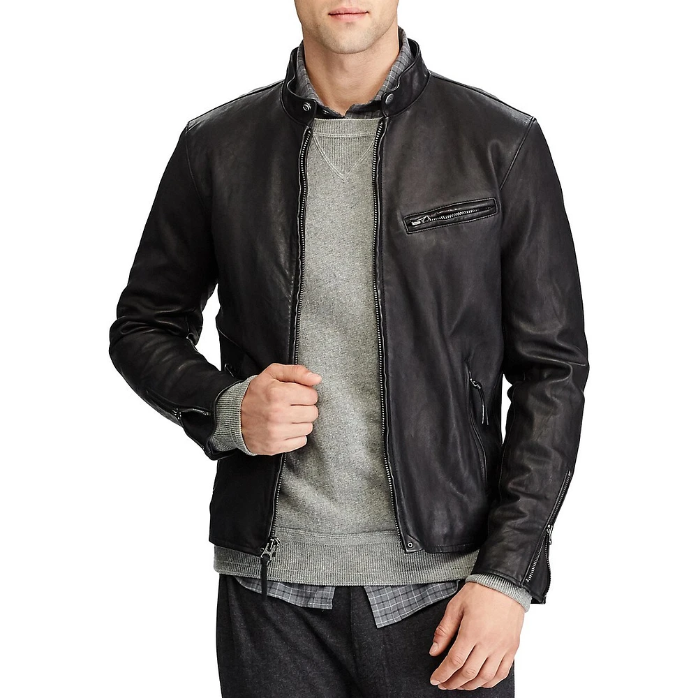 Cafe Racer Leather Jacket