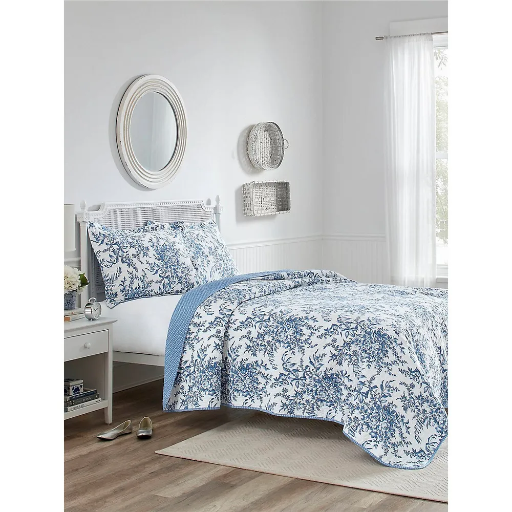 Bedford Blue 3-Piece Quilt Set